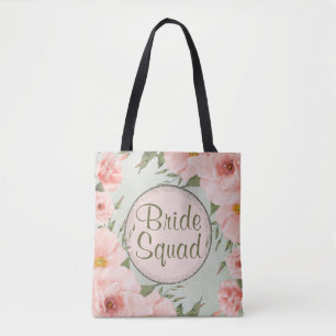 Bolso De Tela Rosas Sage Green y Peach