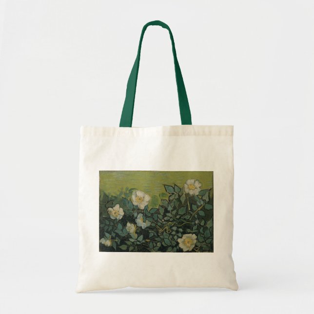 Bolso De Tela Rosas salvajes de Vincent van Gogh (Frente)