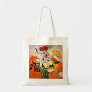 Bolso De Tela Rosas Van Gogh y Anemones