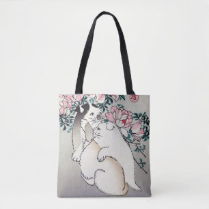 Bolso De Tela Rosas y cachorros, Hiroshige, Ukiyo-e