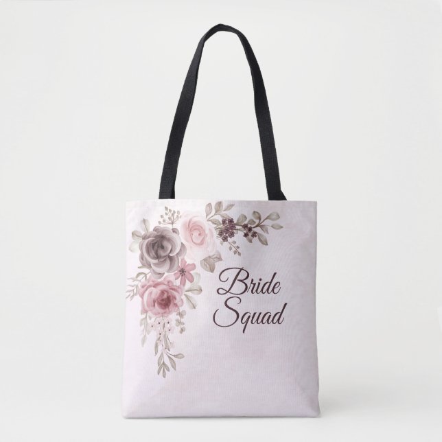 Bolso De Tela Rosas y flores de época en rosa (Anverso)