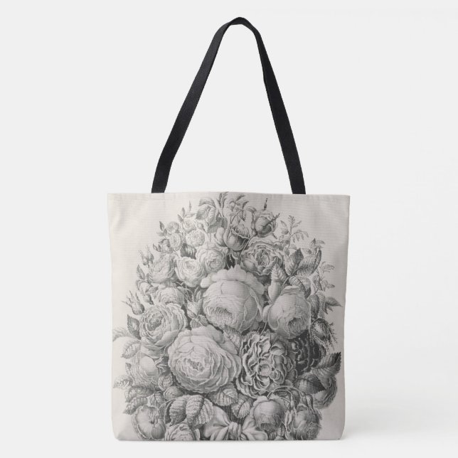 Bolso De Tela Rosas y Rosebuds 01 (Anverso)