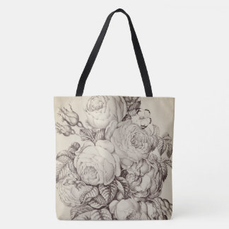 Bolso De Tela Rosas y Rosebuds 03