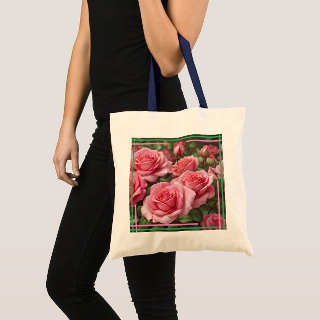 Bolso De Tela Rosas y un Tote Jean Pocket (Anverso (producto))