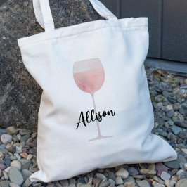 Bolso De Tela Rosé Wine Bridesmaid Boda Bridal Party
