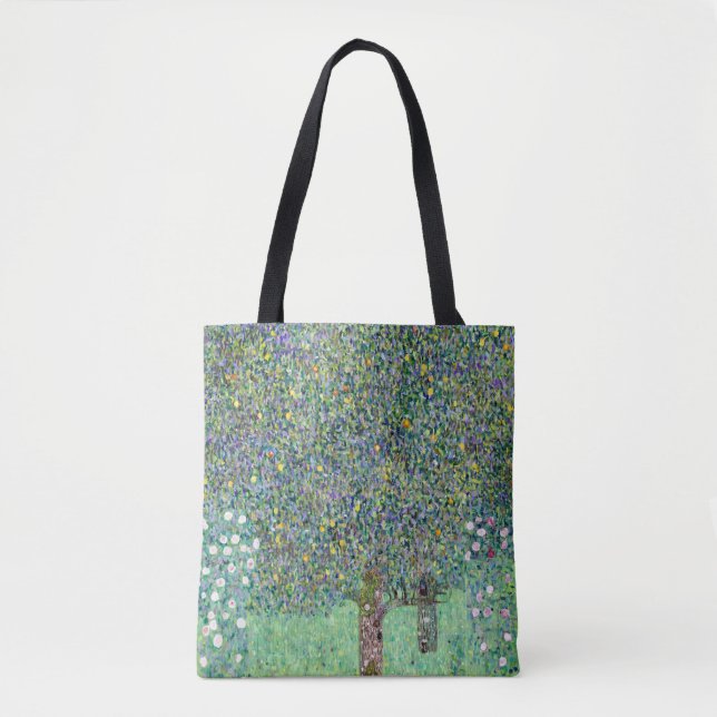 Bolso De Tela Rosebushes Bajo Los Árboles, Gustav Klimt (Anverso)