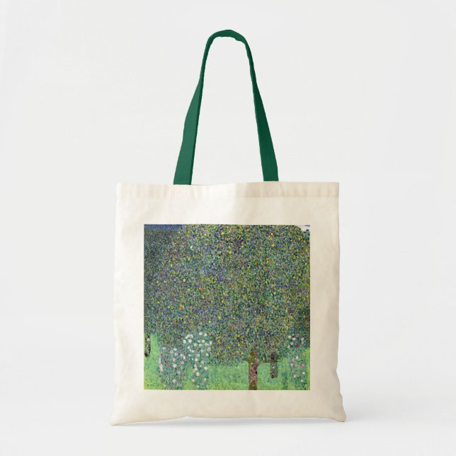 Bolso De Tela Rosebushes Bajo Los Árboles, Gustav Klimt (Frente)