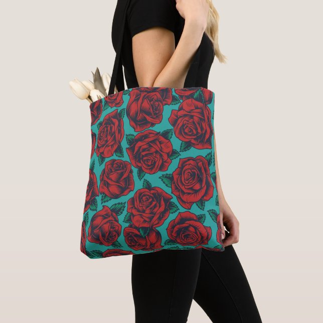 Bolso De Tela Roses rojos (Detalle)
