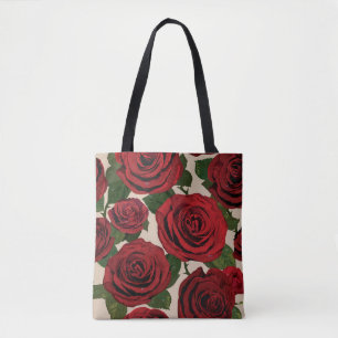 Bolso De Tela Roses Rojos: fondo floral sin foco