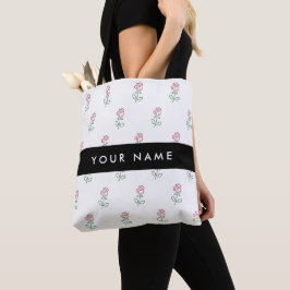 Bolso De Tela Roses Rojos, Patrón De Rosas, Tu Nombre