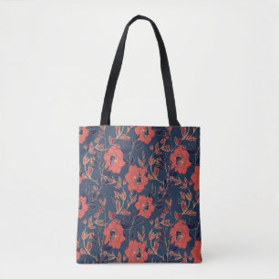Bolso De Tela Roses Roses Roses Peonies Fondo oscuro