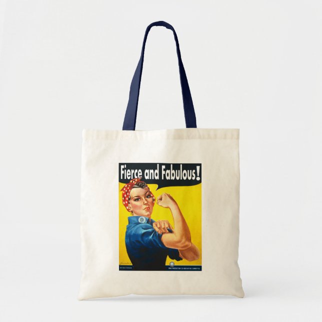Bolso De Tela Rosie The Riveter Fierce and Fabulous (Frente)