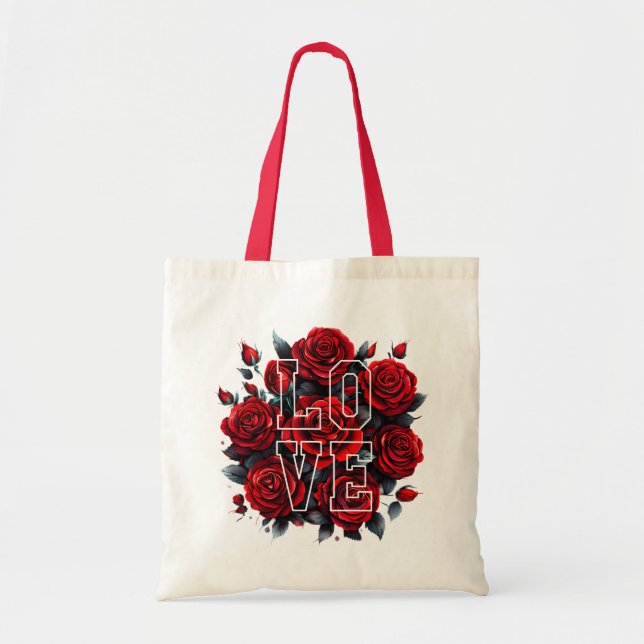 Bolso De Tela Rote Rosen - LOVE (Frente)