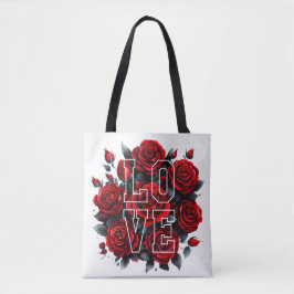 Bolso De Tela Rote Rosen - LOVE
