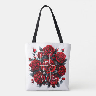 Bolso De Tela Rote Rosen - LOVE
