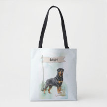 Rottweiler Acuarela Perro Personalizado