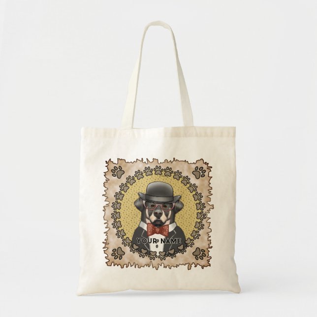 Bolso De Tela Rottweiler con gafas (Frente)