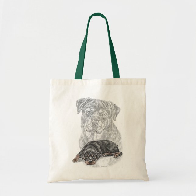 Bolso De Tela Rottweiler Dog Art (Frente)