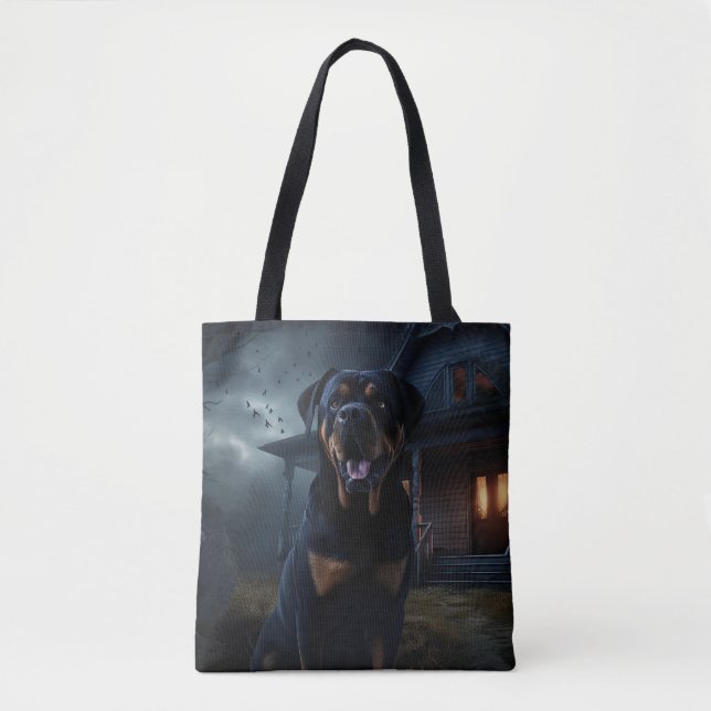 Bolso De Tela Rottweiler Halloween Scary (Anverso)