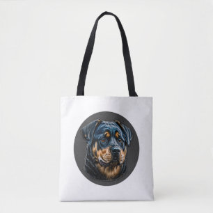 Bolso De Tela Rottweiler negro