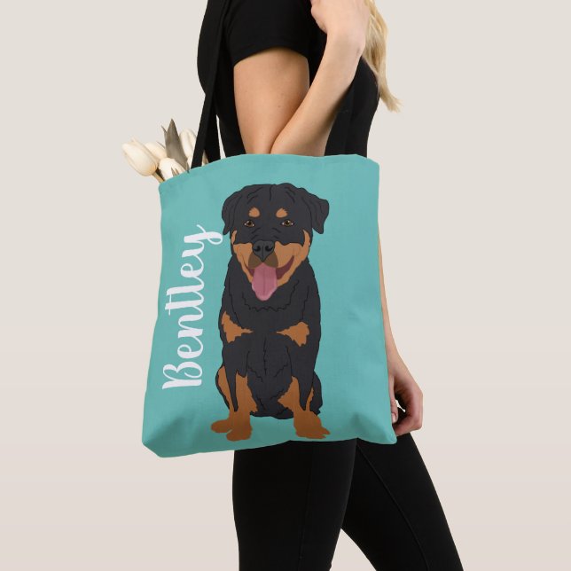 Bolso De Tela Rottweiler personalizado (Detalle)