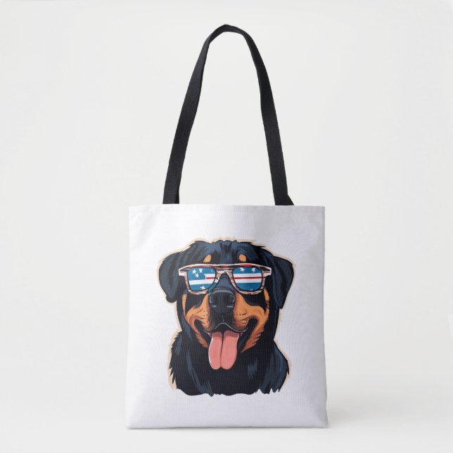 Bolso De Tela Rottweiler Puppy (Anverso)