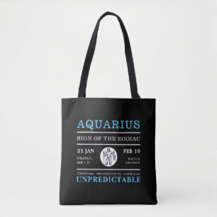 Bolso De Tela Rótulo acuario del Zodiaco, Astrológico