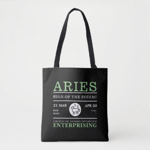 Bolso De Tela Rótulo Aries del Zodiaco, Astrológico
