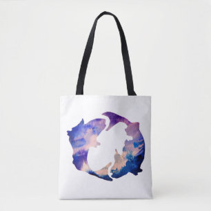 Bolso De Tela Rótulo Astrología de Pisces