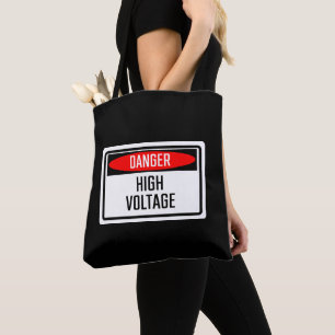 Bolso De Tela Rótulo de alto voltaje de peligro
