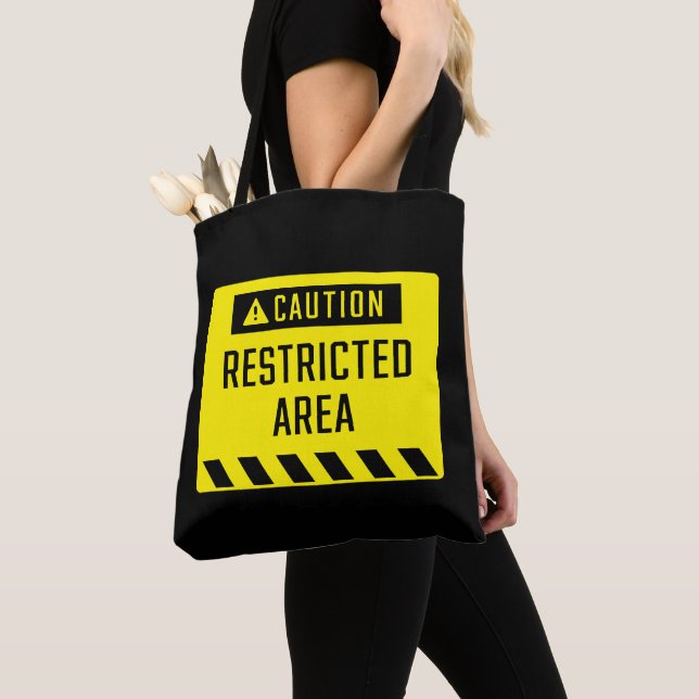 Bolso De Tela Rótulo de área restringida de precaución (Detalle)