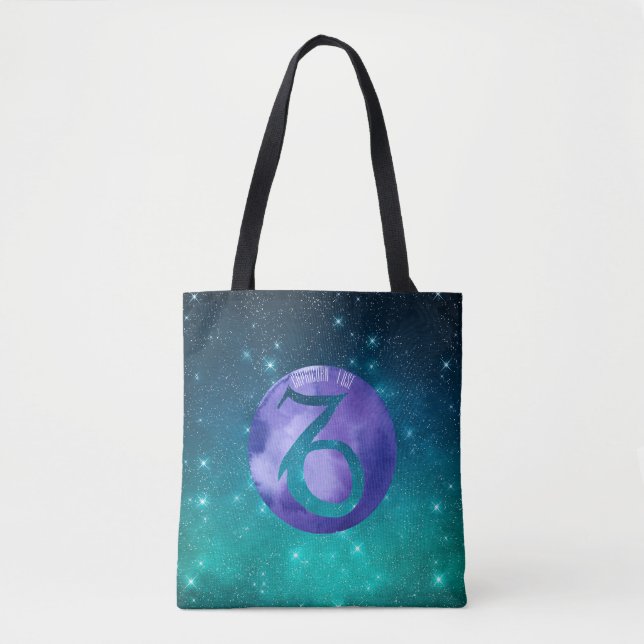 Bolso De Tela Rótulo de astrología de cumpleaños de Capricornio  (Anverso)