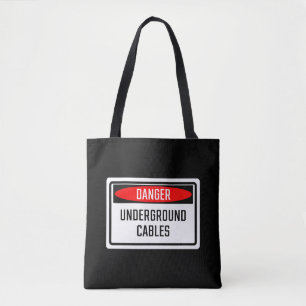 Bolso De Tela Rótulo de cables subterráneos de peligro