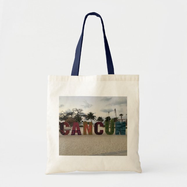 Bolso De Tela Rótulo de Cancún - Playa Delfines, Mexico Tote Bag (Frente)