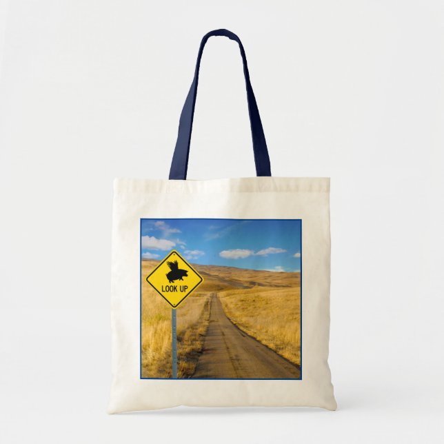 Bolso De Tela Rótulo de cerdo volador (Frente)