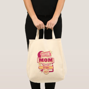 Bolso De Tela Rótulo de Diner Style Super Mom de los años 60