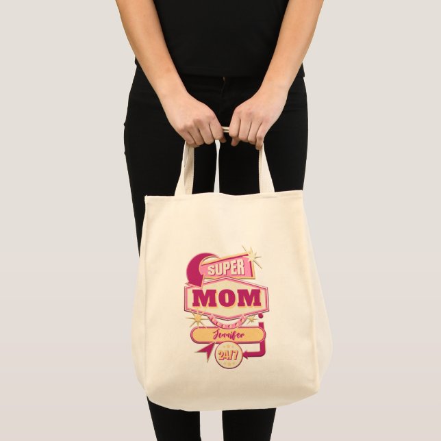 Bolso De Tela Rótulo de Diner Style Super Mom de los años 60 (Anverso (producto))