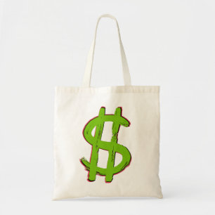 Bolso De Tela Rótulo de dólar verde