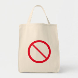 Bolso De Tela Rótulo de la prohibición general contra la barra d