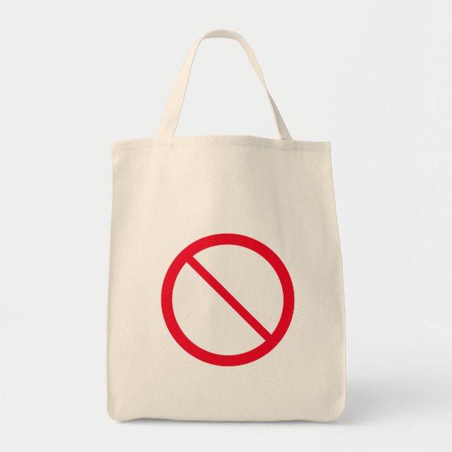 Bolso De Tela Rótulo de la prohibición general contra la barra d (Frente)