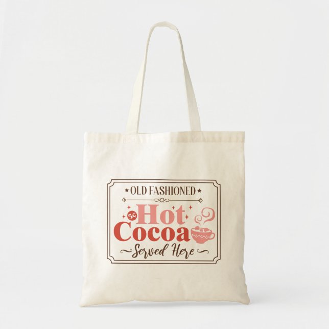 Bolso De Tela Rótulo de Navidades de cacao caliente (Frente)