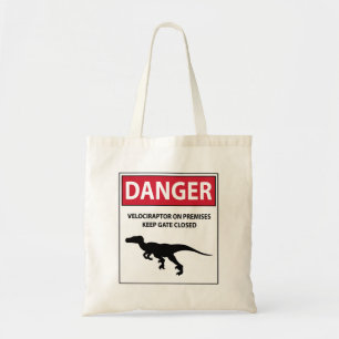 Bolso De Tela Rótulo de peligro (Raptors)