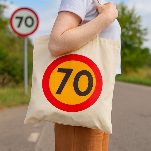 Bolso De Tela Rótulo de tráfico de 70 velocidades límite (Subido por el creador)