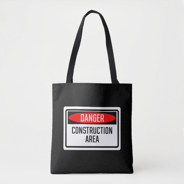 Bolso De Tela Rótulo de zona de construcción de peligro (Anverso)