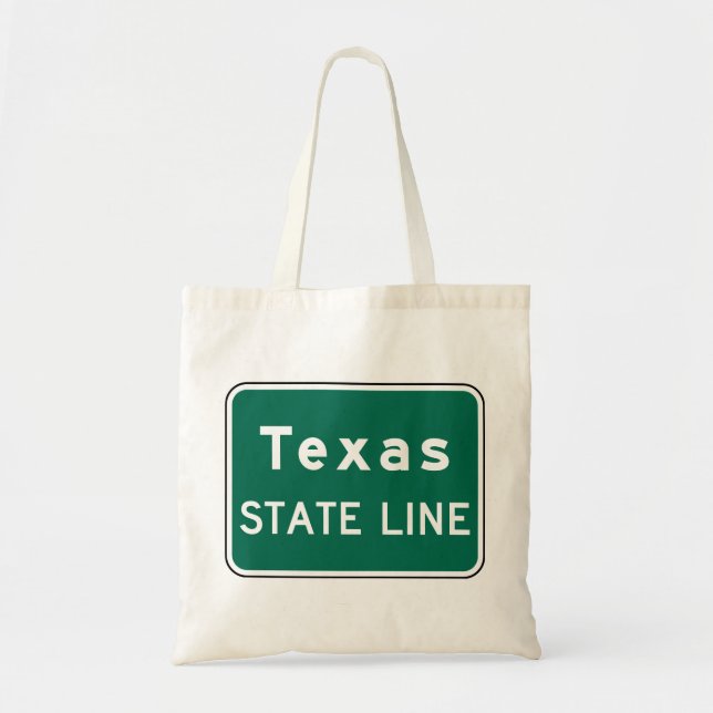 Bolso De Tela Rótulo Estatal de Línea de Carretera de Texas (Frente)
