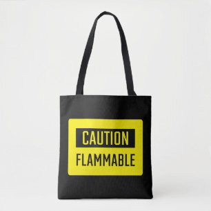 Bolso De Tela Rótulo inflamable de precaución