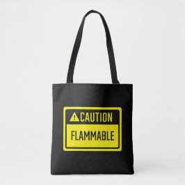 Bolso De Tela Rótulo inflamable de precaución