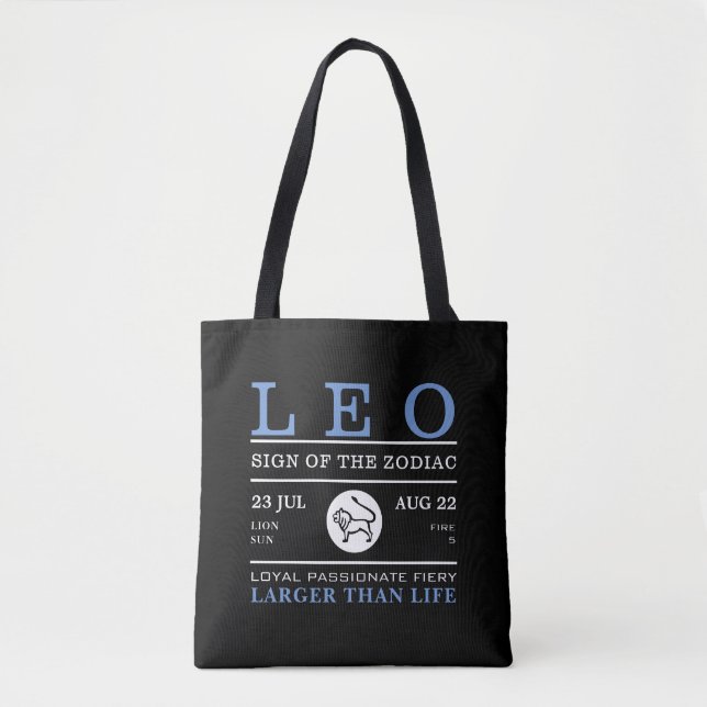 Bolso De Tela Rótulo Leo del Zodiaco, Astrológico (Anverso)