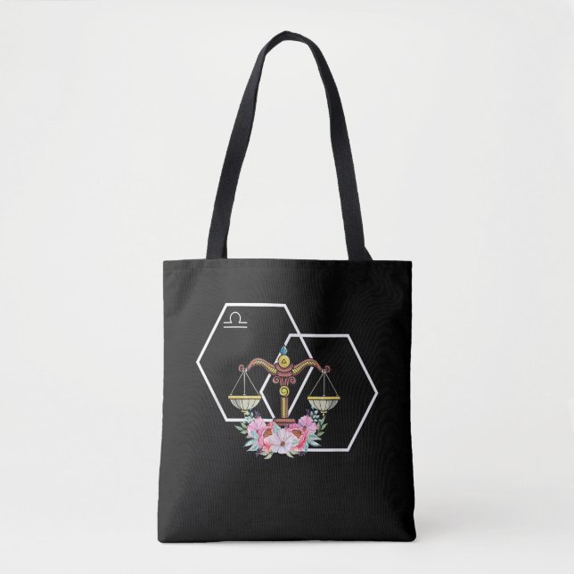 Bolso De Tela Rótulo Libra Zodiac Septiembre Cumpleaños (Anverso)