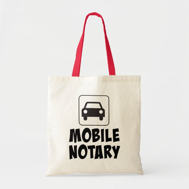 Bolso De Tela Rótulo móvil del coche del notario público (Frente)